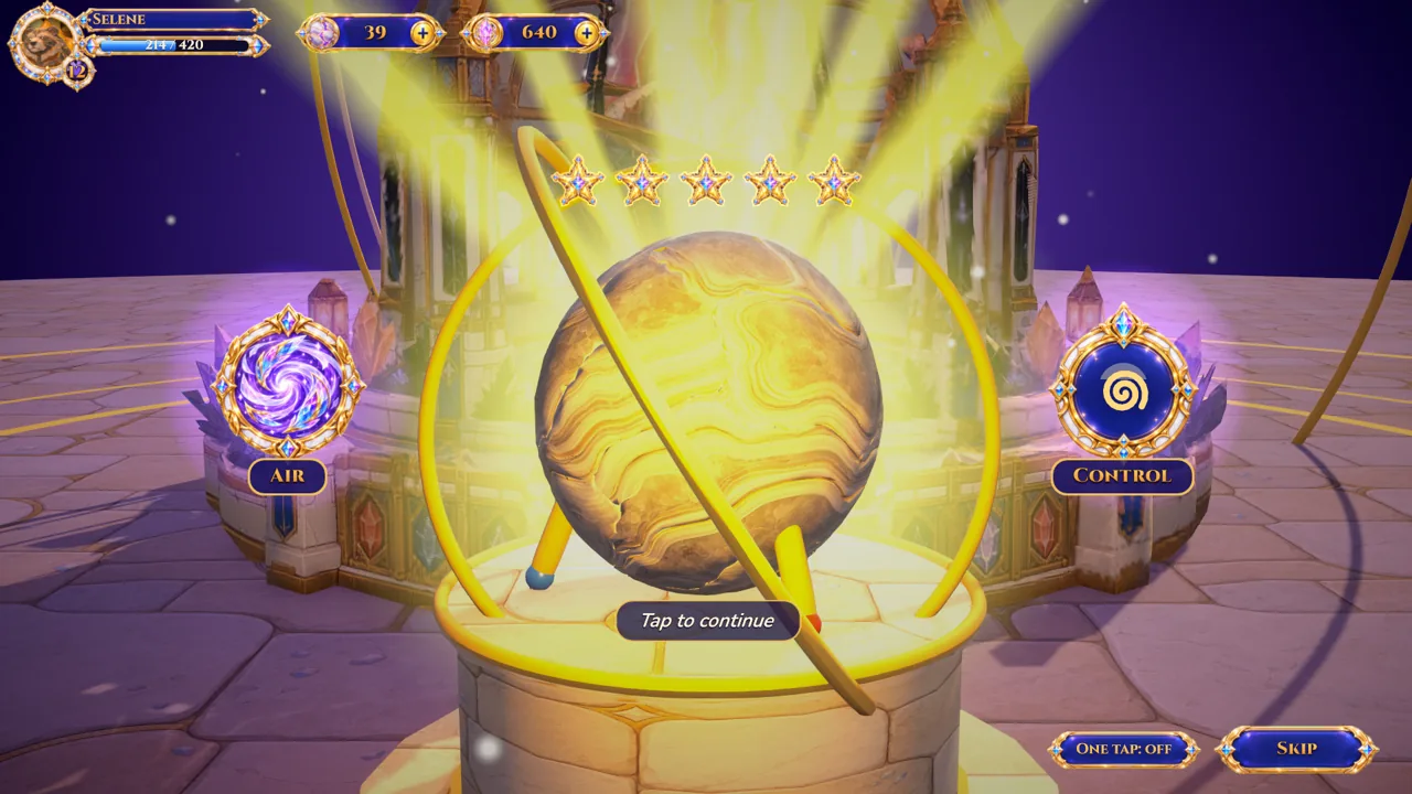 A 5-star geode opening in the Geodeon